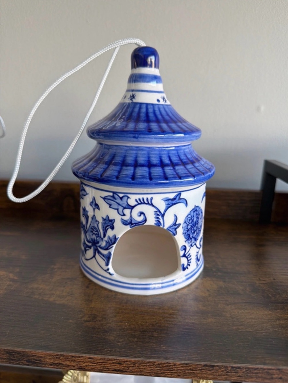 Blue and White Porcelain bird house - Home Accents
